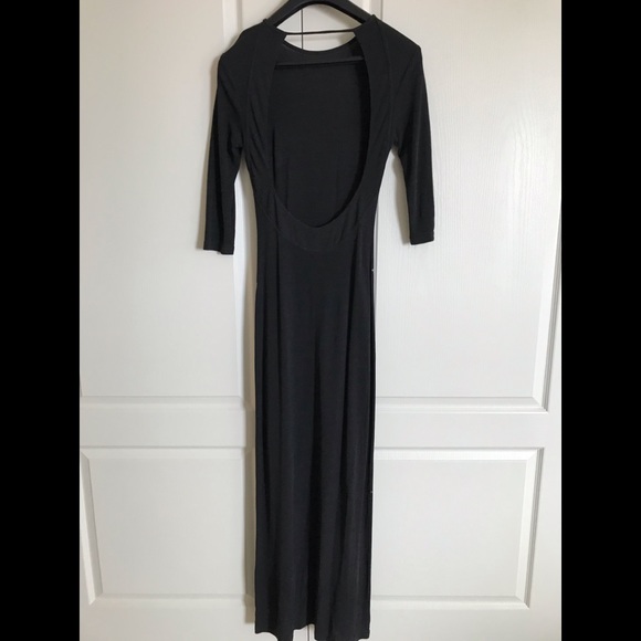 Body skimming floor length dress w/ open back - Picture 2 of 4